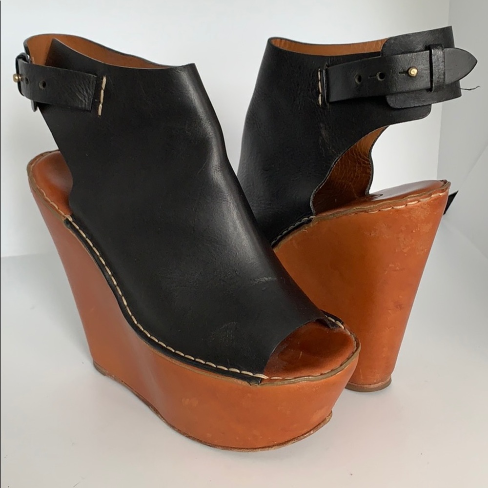 Chloe Ankle Wrap Platform Wedge 8.5